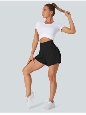 NWT Halara black knit short